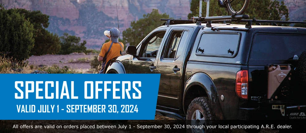 A.R.E. Truck Caps and Tonneau Cover Special Offer Banner for July 1, 2024 - September 30, 2024